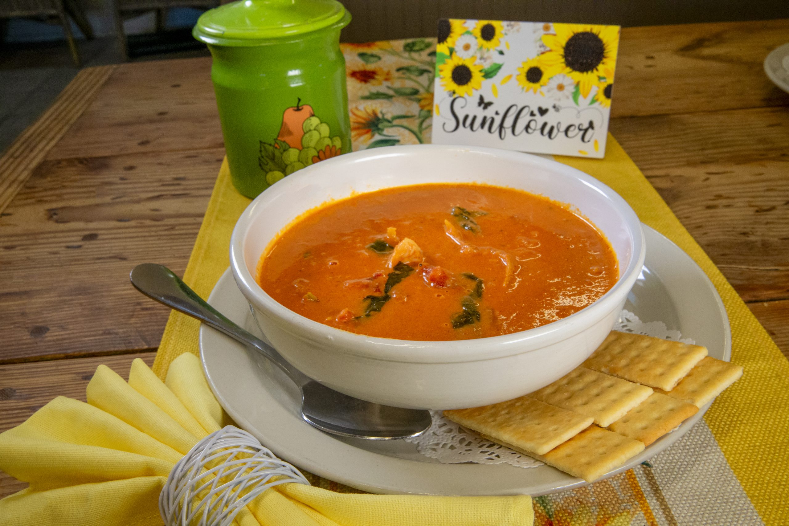 Tomato basil soup at The Sunflower